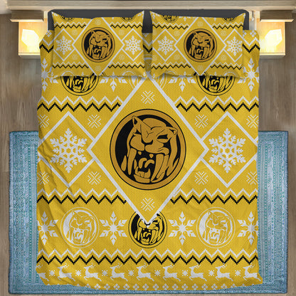 Power Ranger Bedding Set Mighty Morphin Yellow Power Ranger Duvet Covers Yellow Unique Gift