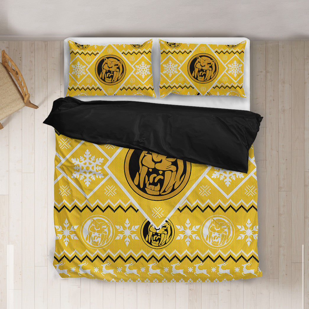 Power Ranger Bedding Set Mighty Morphin Yellow Power Ranger Duvet Covers Yellow Unique Gift