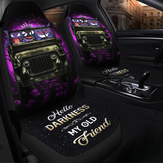 Gengar Ghost Halloween Moonlight Ride Jeep Funny Car Seat Covers