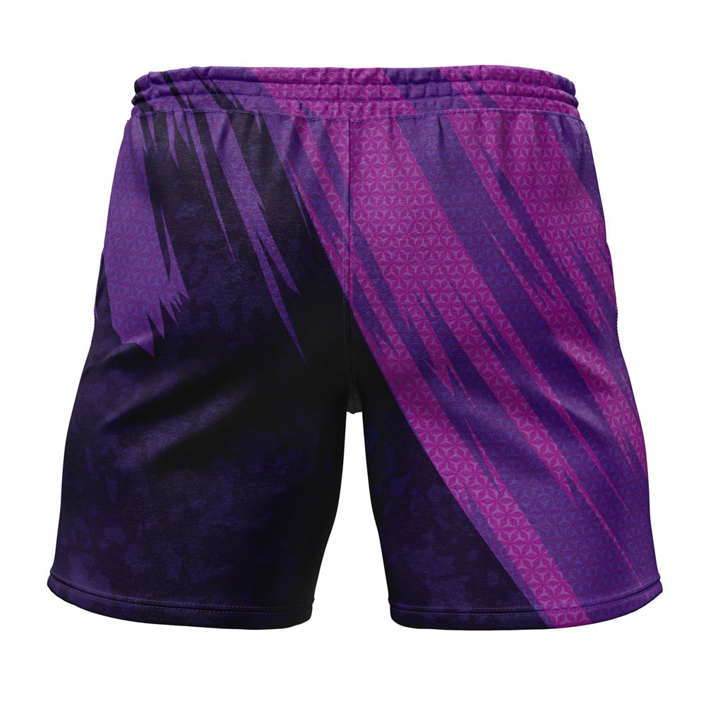 PKM Shorts PKM Gengar Attack Graphic Beach Shorts Purple