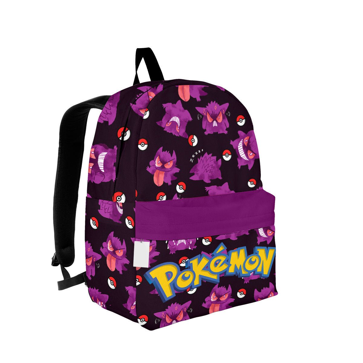 PKM Backpack Gengar PKM Pokeball Pattern Backpacks Purple Black