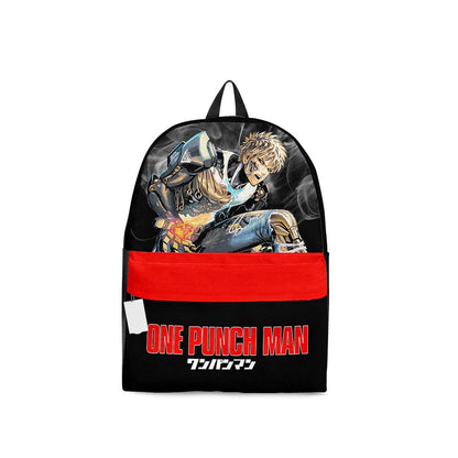 One Punch Man Backpack One Punch Man Genos Character Graphic Backpacks Red Black