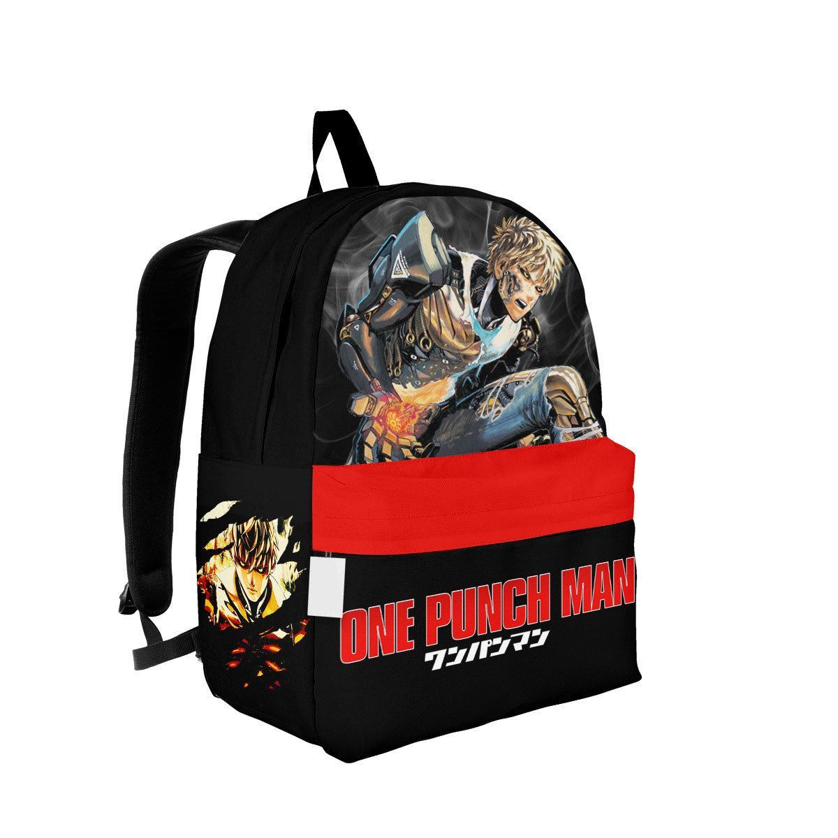 One Punch Man Backpack One Punch Man Genos Character Graphic Backpacks Red Black