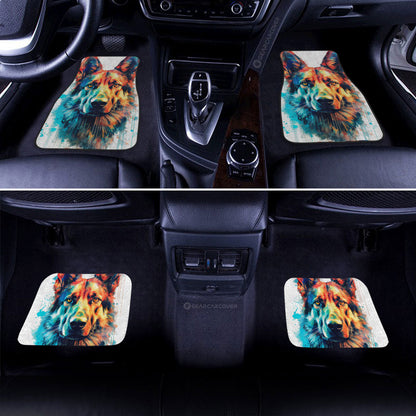 Dog Car Floor Mats Watercolor Art German Shepherd Dog Graphic Car Mats