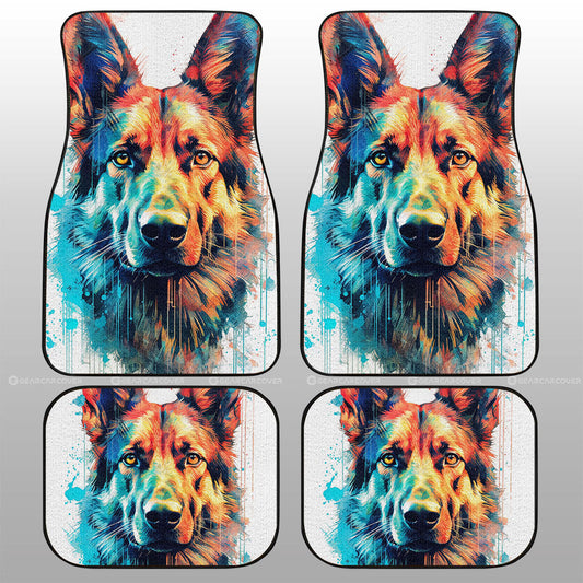Dog Car Floor Mats Watercolor Art German Shepherd Dog Graphic Car Mats