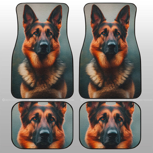 Dog Car Floor Mats Cool German Shepherd Dog 3D Graphic Car Mats