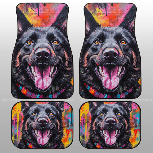 Dog Car Floor Mats Funny Happy Close Up Face German Shepherd Dog Car Mats