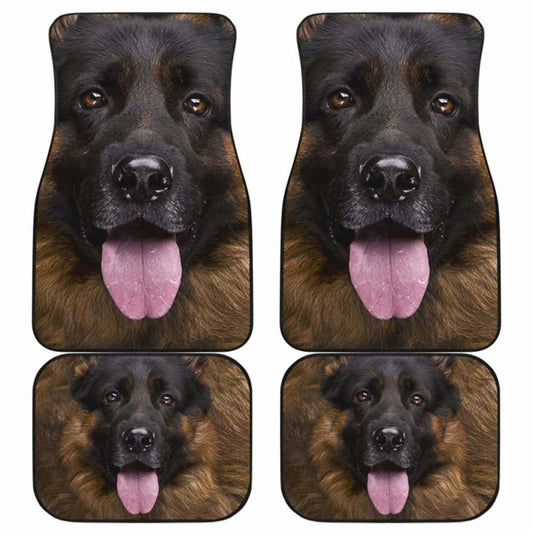 Dog Car Floor Mats Funny Close Up Tongue Out Face German Shepherd Dog Car Mats