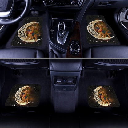 Dog Car Floor Mats Funny Cartoon German Shepherd Dog Love You To The Moon Car Mats