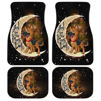 Dog Car Floor Mats Funny Cartoon German Shepherd Dog Love You To The Moon Car Mats