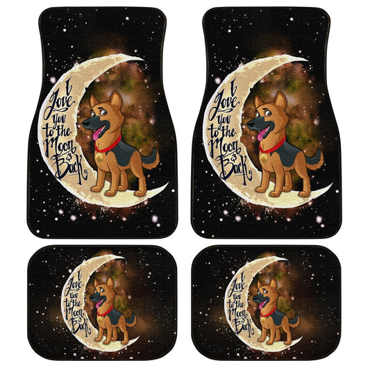 Dog Car Floor Mats Funny Cartoon German Shepherd Dog Love You To The Moon Car Mats
