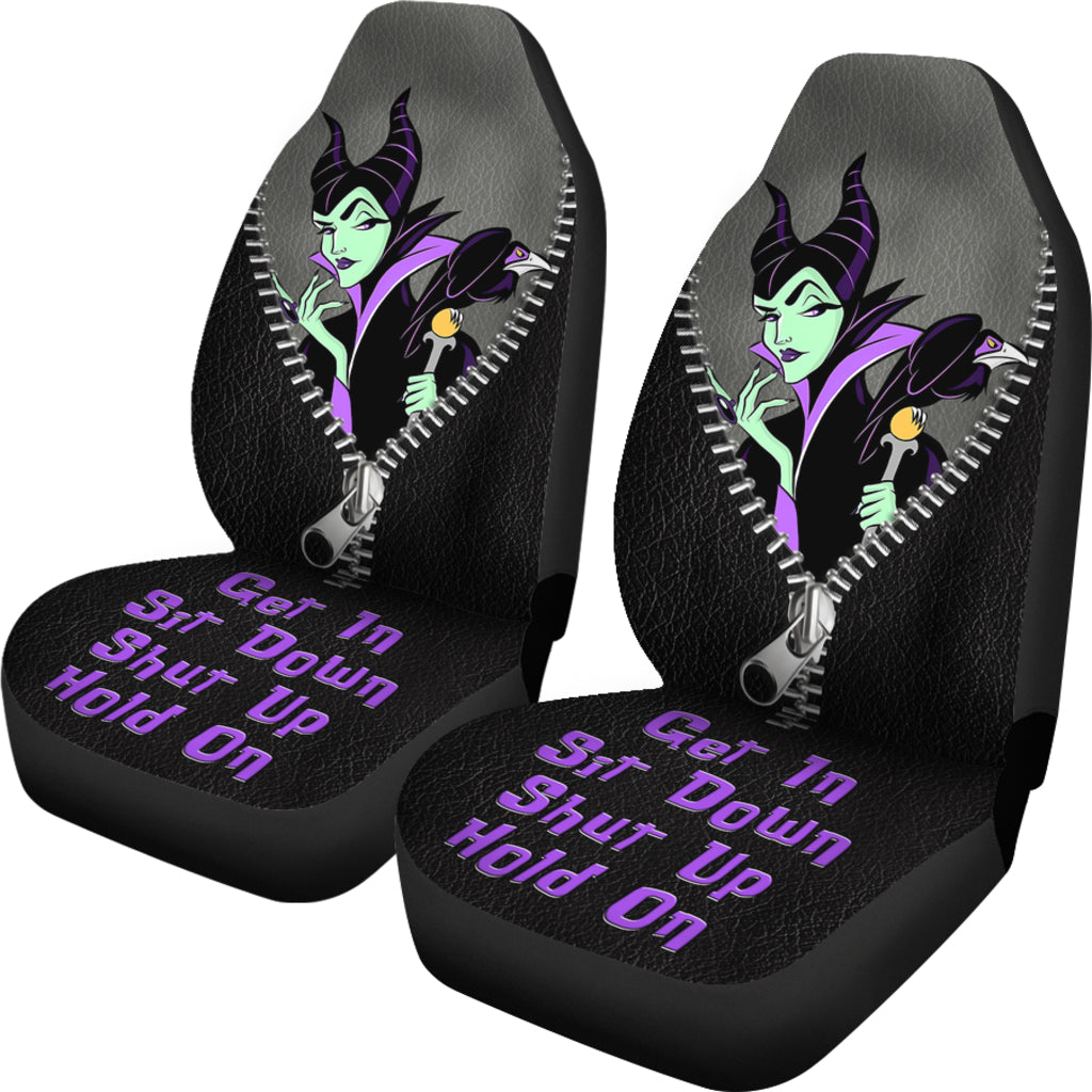 Maleficent Car Seat Covers DN Get In Sit Down Zipper Maleficent Seat Covers Black