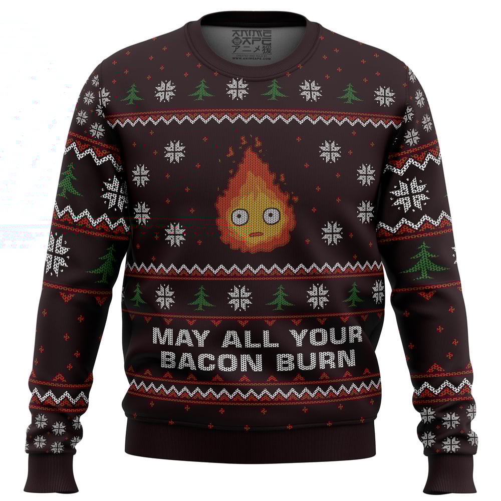 Ghibli May All Your Bacon Burn Ugly Christmas Sweater