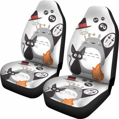 SGhibli Car Seat Covers SGhibli Characters No Face Totoro Seat Covers Black White