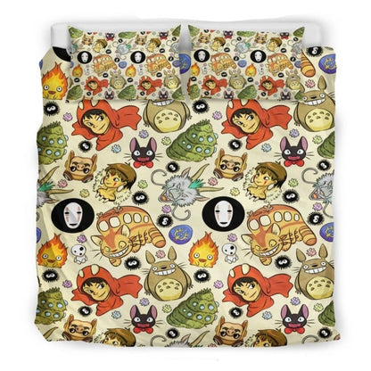 SGhibli Bedding Set SGhibli Characters Items Pattern Duvet Covers Colorful Unique Gift