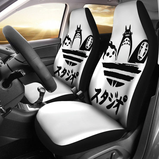 SGhibli Car Seat Covers Totoro No Face Calcifer Seat Covers Black White