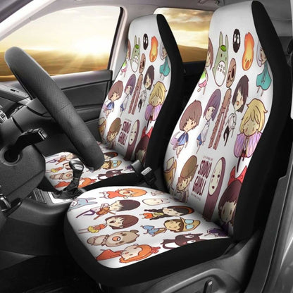 SGhibli Car Seat Covers SGhibli Characters Chibi Pattern Seat Covers Colorful