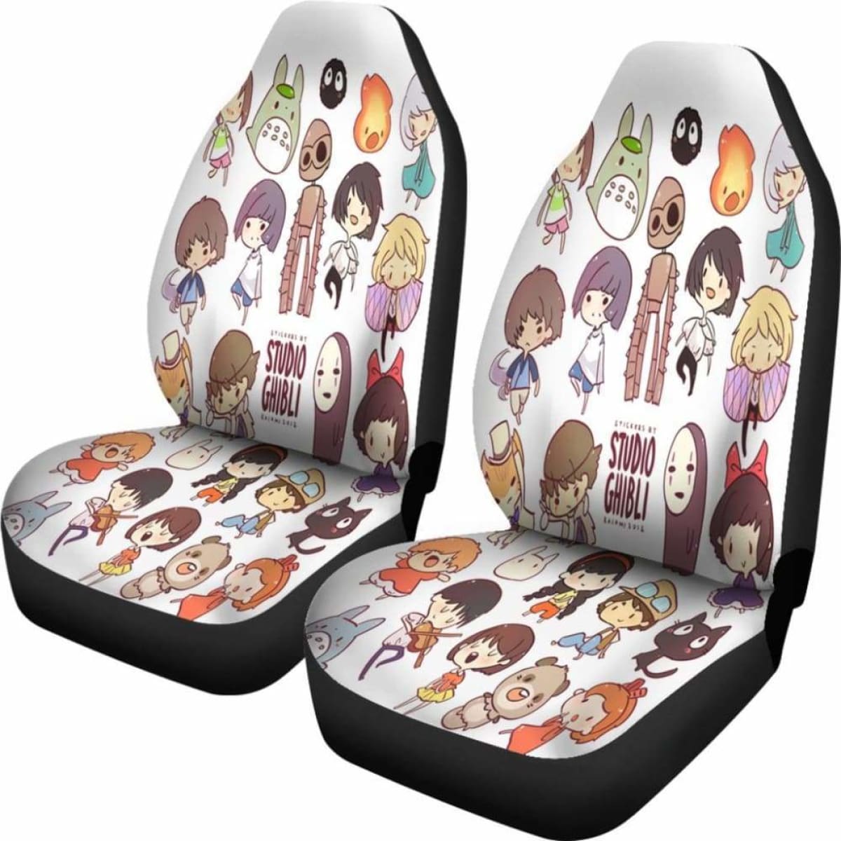 SGhibli Car Seat Covers SGhibli Characters Chibi Pattern Seat Covers Colorful