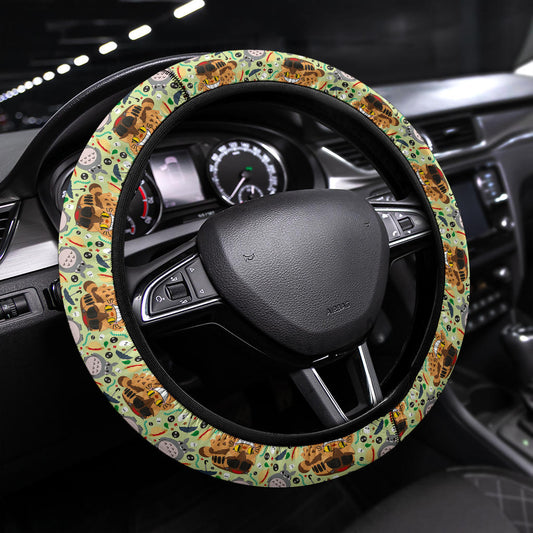 SGhibli Steering Wheel Cover Totoro Bus Cat Cute Pattern Driving Wheel Cover Colorful