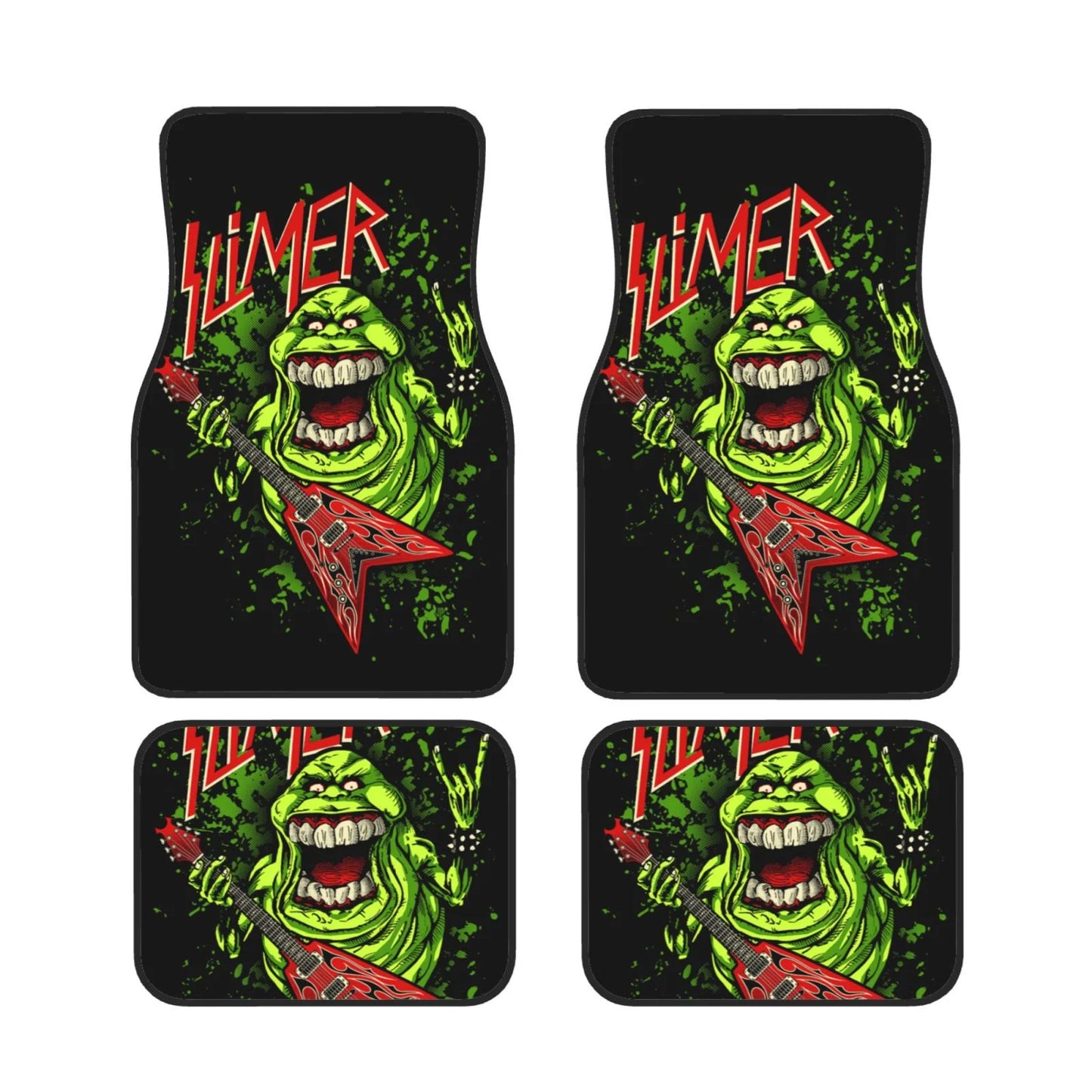 Ghostbusters Car Floor Mats Ghostbusters Slimer Playing Rock Guitar Car Mats