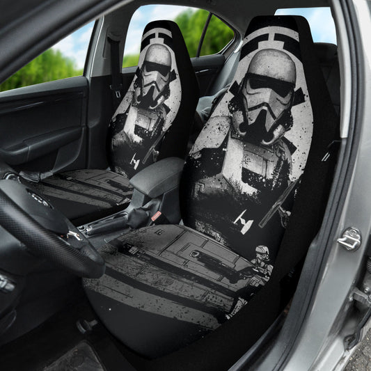 SW Car Seat Covers Stormtrooper With The War Spaceship Seat Covers Gray