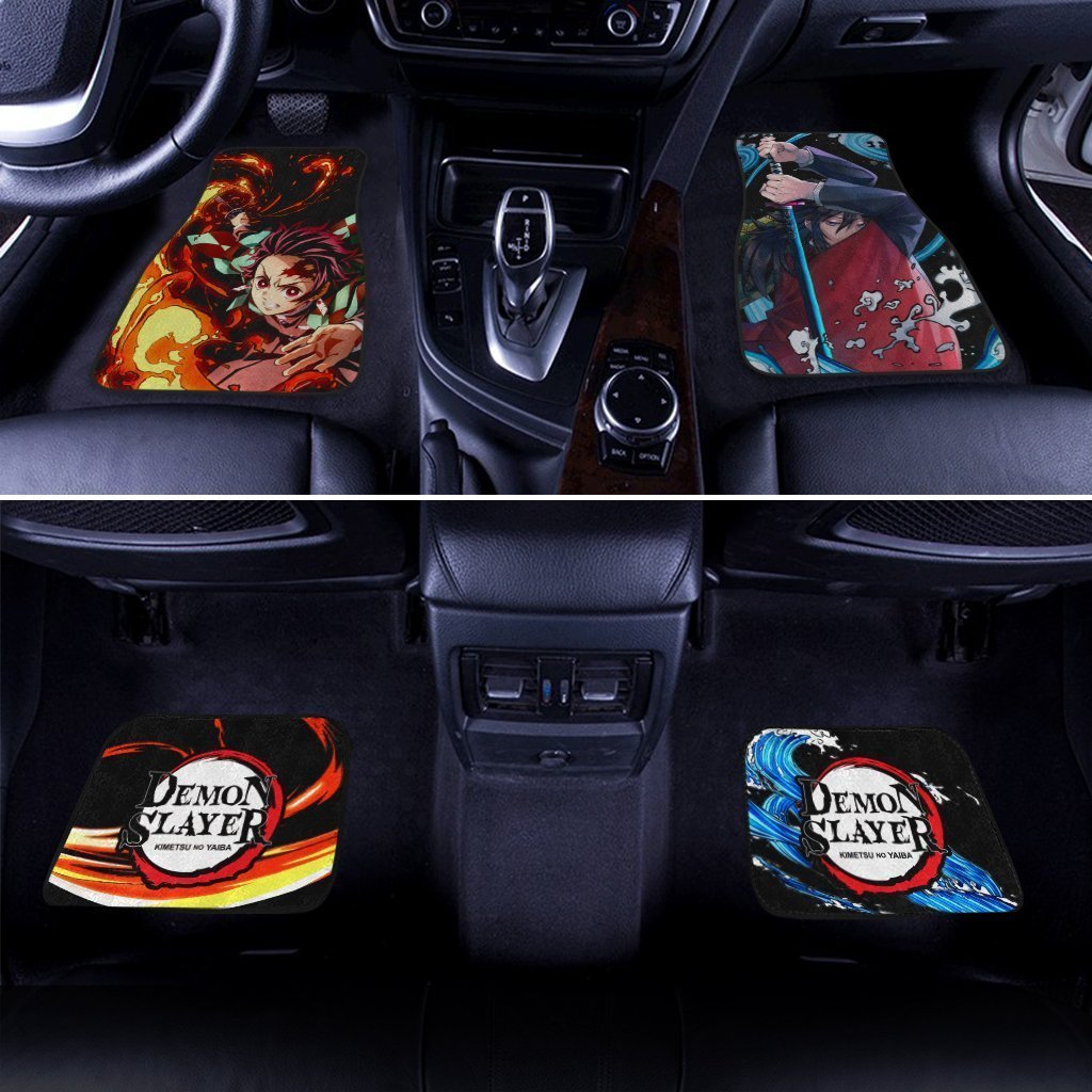 Demon Slayer Car Mats Giyuu And Tanjiro Car Floor Mats Breathing Demon Slayer Car Floor Mats