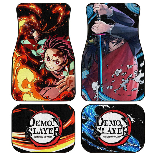 Demon Slayer Car Mats Giyuu And Tanjiro Car Floor Mats Breathing Demon Slayer Car Floor Mats