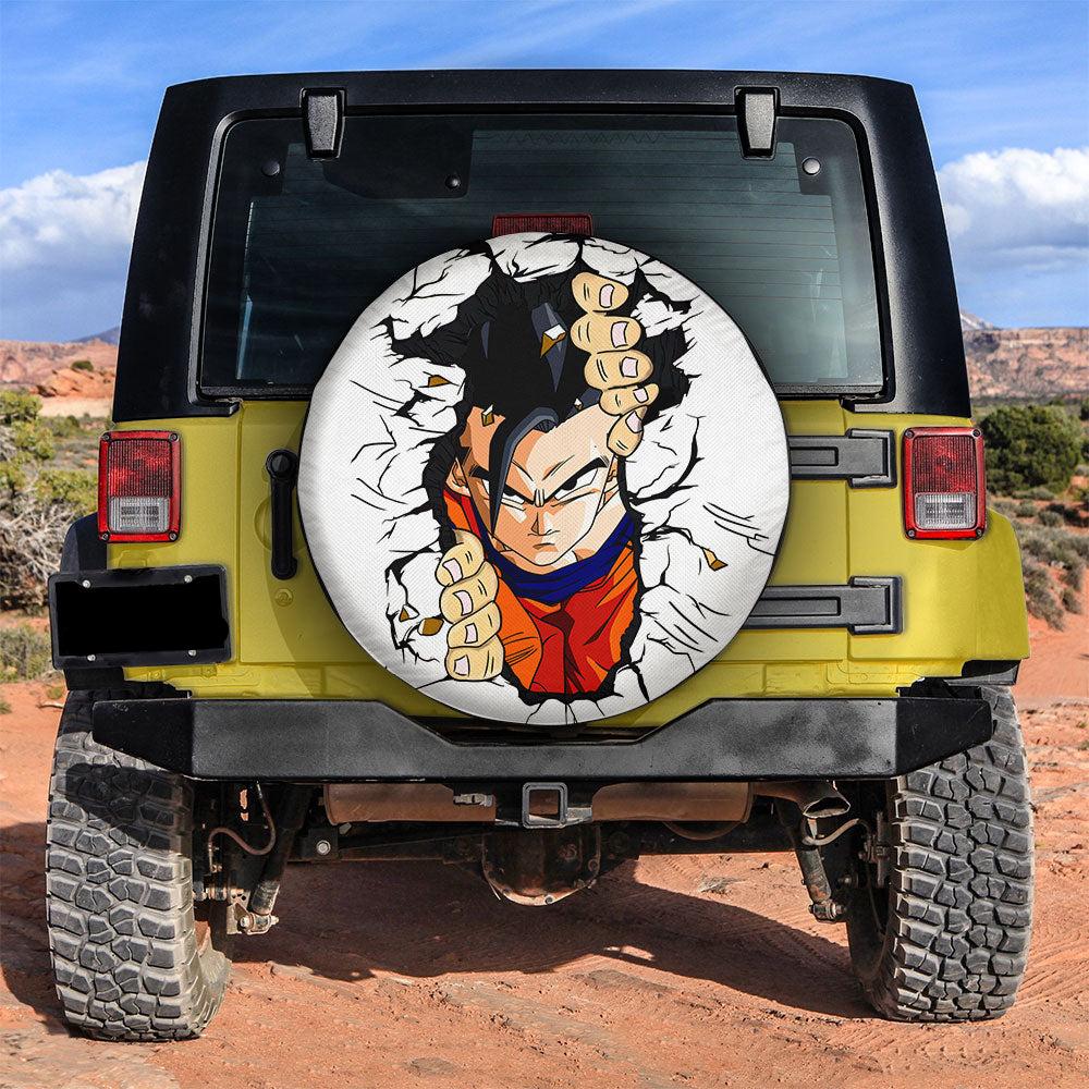 Dragon Ball Spare Tire Cover Dragon Ball Gohan Breaks The Wall Tire Covers White Orange