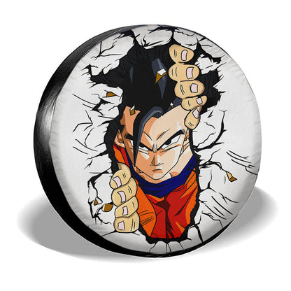 Dragon Ball Spare Tire Cover Dragon Ball Gohan Breaks The Wall Tire Covers White Orange
