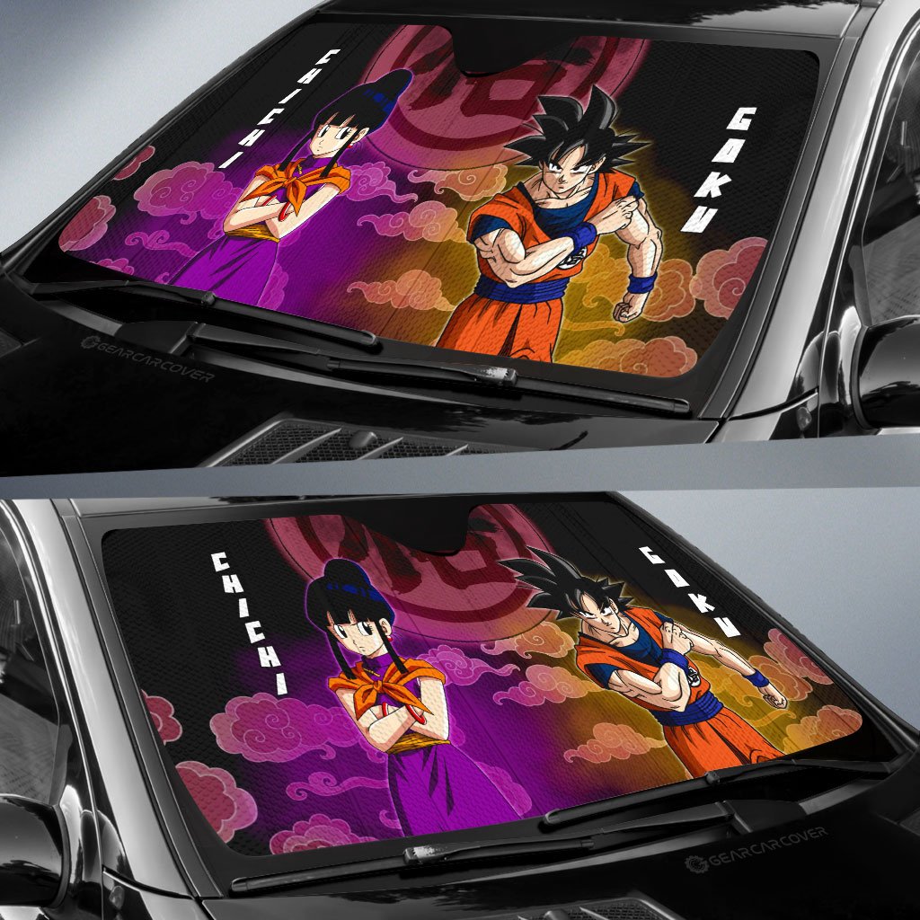 Goku And Chichi Car Sunshade Custom Car Accessories