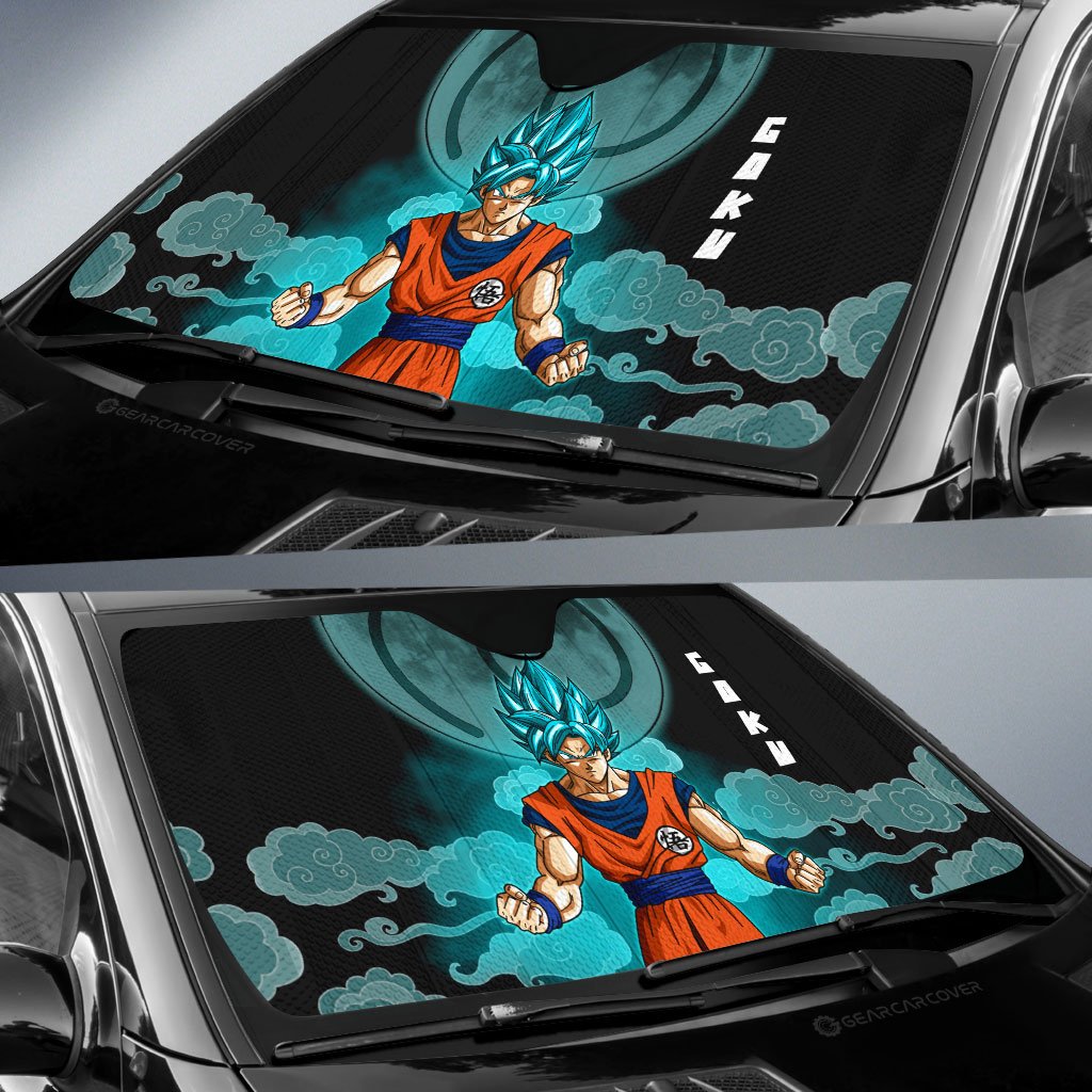 Goku Blue Car Sunshade Custom Car Accessories