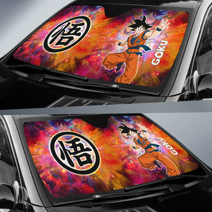 Dragon Ball Car Sun Shade Dragon Ball Goku Graphic Symbol Galaxy Winshield Sun Shade Red Orange