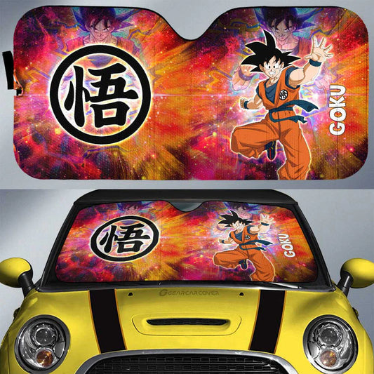 Dragon Ball Car Sun Shade Dragon Ball Goku Graphic Symbol Galaxy Winshield Sun Shade Red Orange