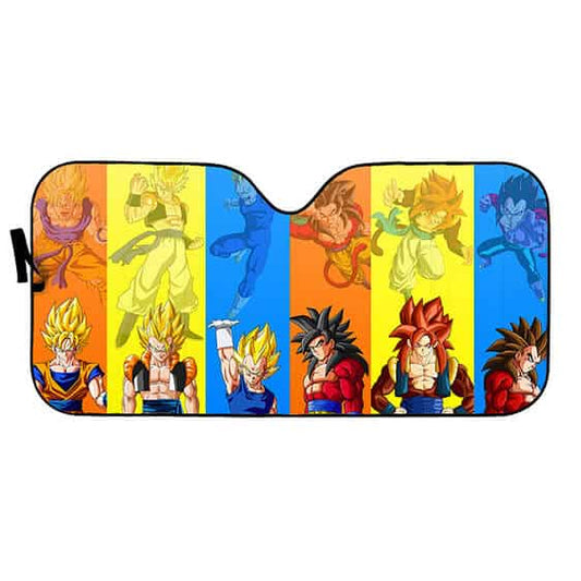 Dragon Ball Car Sun Shade Goku Gogeta And Vegeta Forms Winshield Sun Shade Colorful