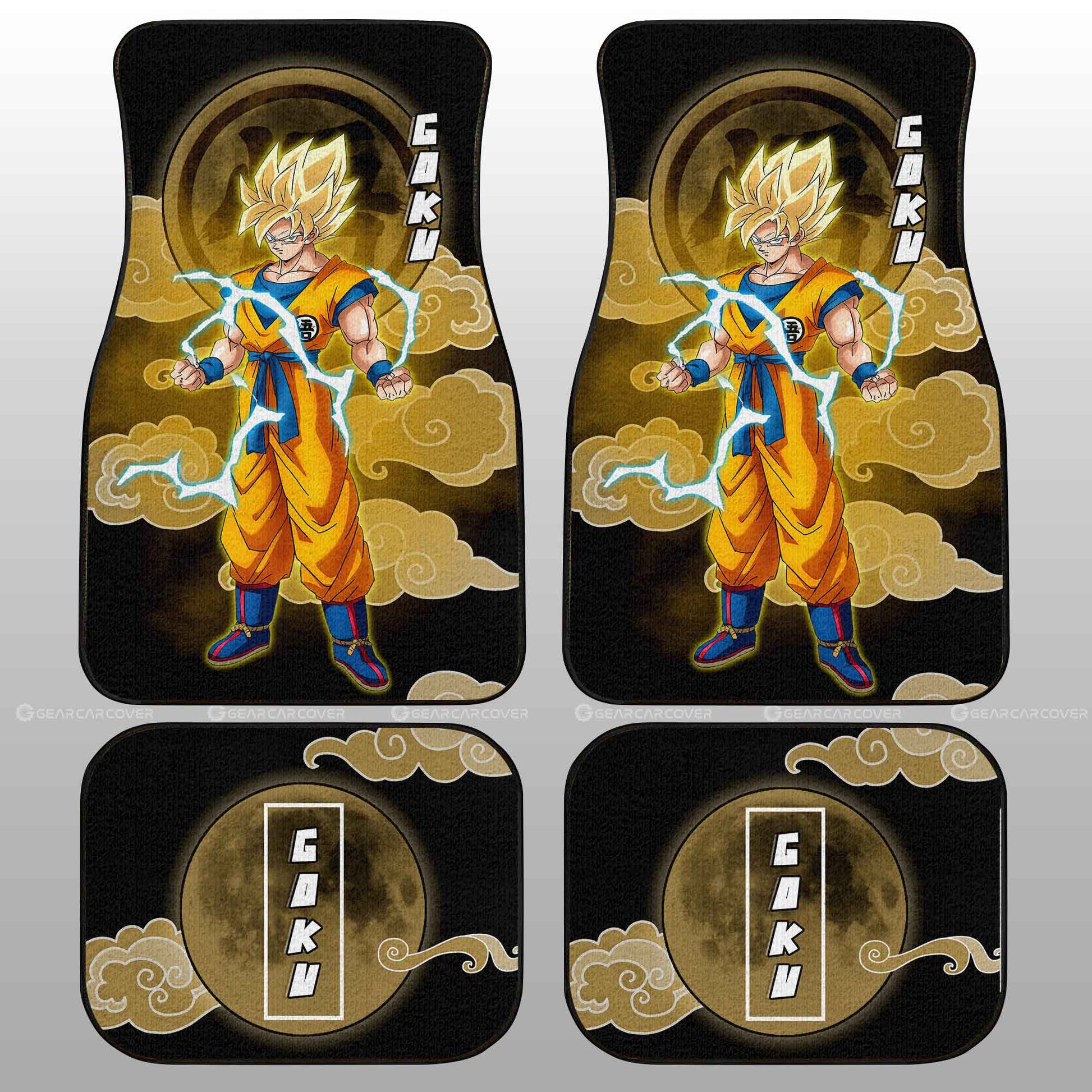 Dragon Ball Car Mats Goku SSJ Car Floor Mats Demon Slayer Car Floor Mats