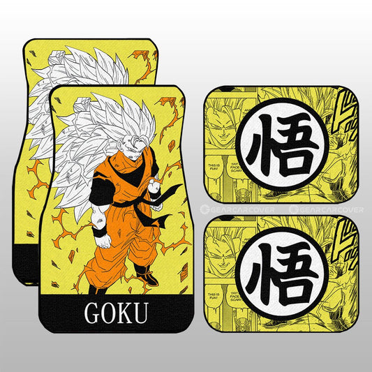 Dragon Ball Car Mats Goku SSJ Car Floor Mats Manga Color Style Car Floor Mats