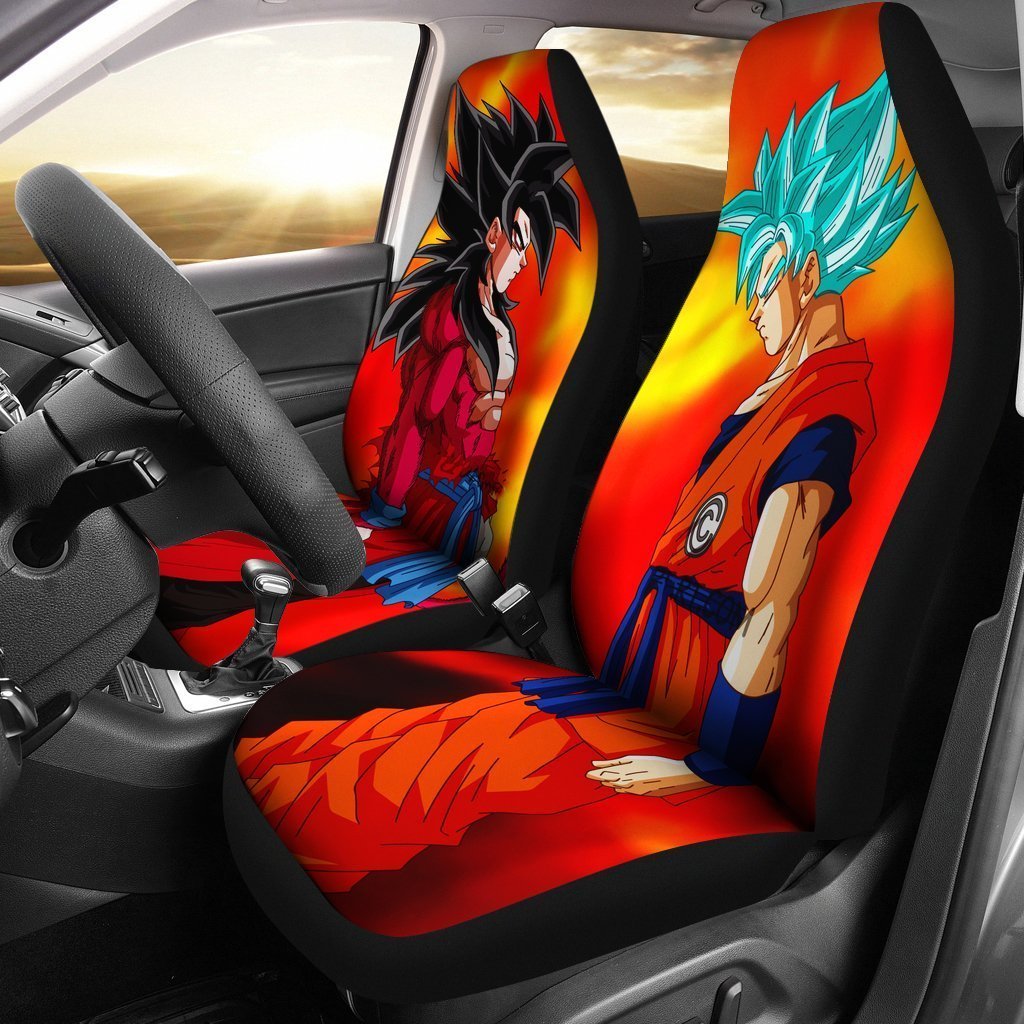 Dragon Ball Car Seat Covers Goku Super Saiyan 4 Vs Goku Super Saiyan Blue Seat Covers Red