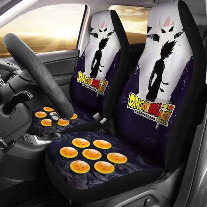 Dragon Ball Car Seat Covers Goku Super Saiyan Silhouette Dragon Ball Seat Covers White Black