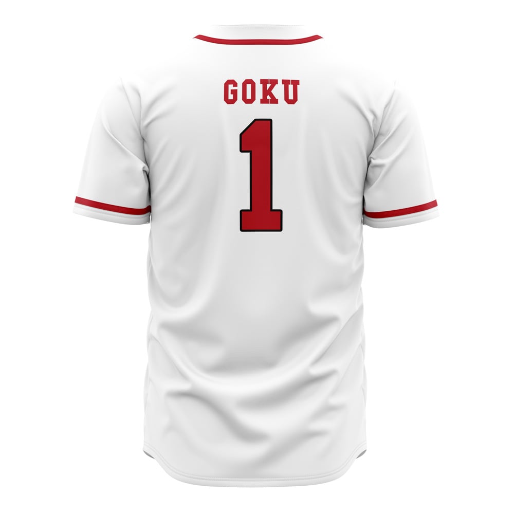 Dragon Ball Baseball Jersey Goku Universe 7 Dragon Ball Jersey Shirt White Red Unisex Adult New Release