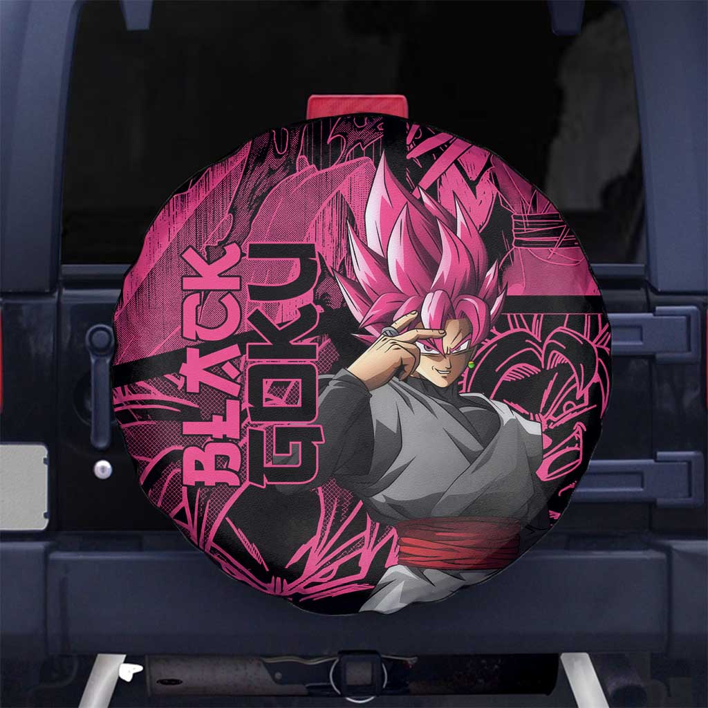 Dragon Ball Spare Tire Cover Dragon Ball Goku Black Rose Manga Pattern Tire Covers Black Pink