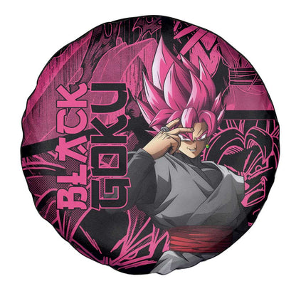 Dragon Ball Spare Tire Cover Dragon Ball Goku Black Rose Manga Pattern Tire Covers Black Pink