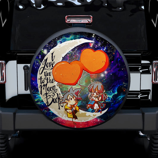 Dragon Ball Spare Tire Cover Goku Chichi Love You To The Moon Tire Covers Colorful