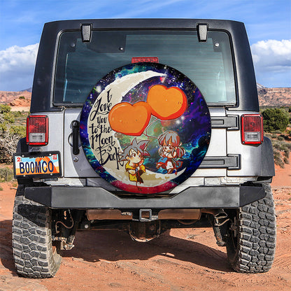 Dragon Ball Spare Tire Cover Goku Chichi Love You To The Moon Tire Covers Colorful