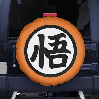 Dragon Ball Spare Tire Cover Goku Kanji Symbol Dragon Ball Tire Covers White Orange
