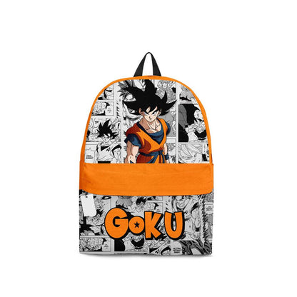 Dragon Ball Backpack Goku Graphic Manga Pattern Backpacks White Orange