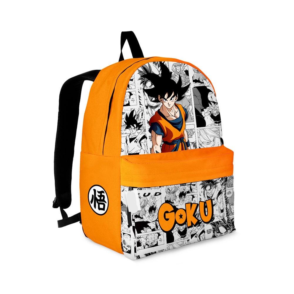 Dragon Ball Backpack Goku Graphic Manga Pattern Backpacks White Orange
