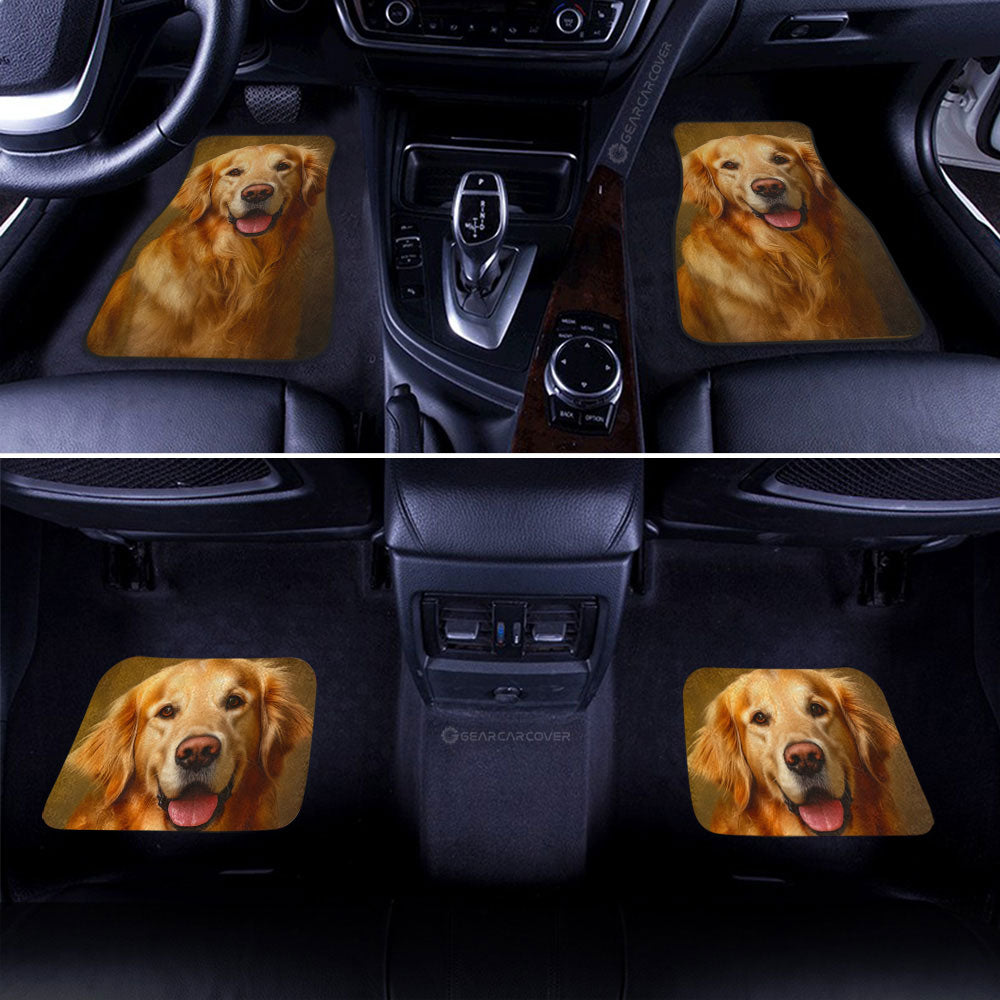 Dog Car Floor Mats Funny Smiling Face Golden Retriever Dog Car Mats