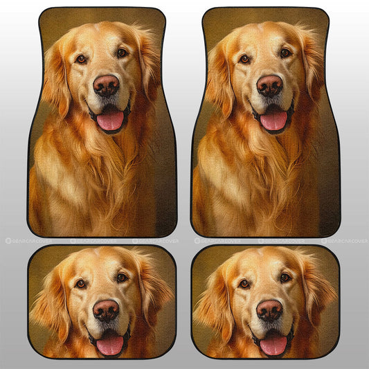 Dog Car Floor Mats Funny Smiling Face Golden Retriever Dog Car Mats