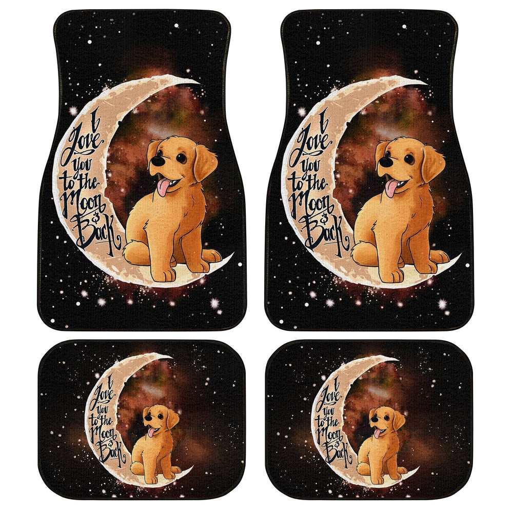 Dog Car Floor Mats Cute Cartoon Golden Retriever Puppy Galaxy Car Mats