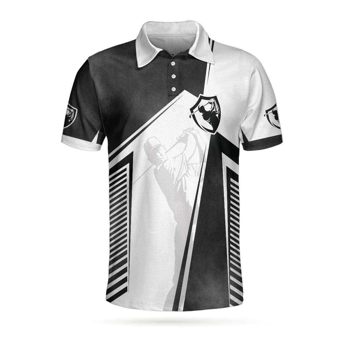 Golf Polo Shirt Now I'm Just A Swinger Golf Shirts Black White For Men